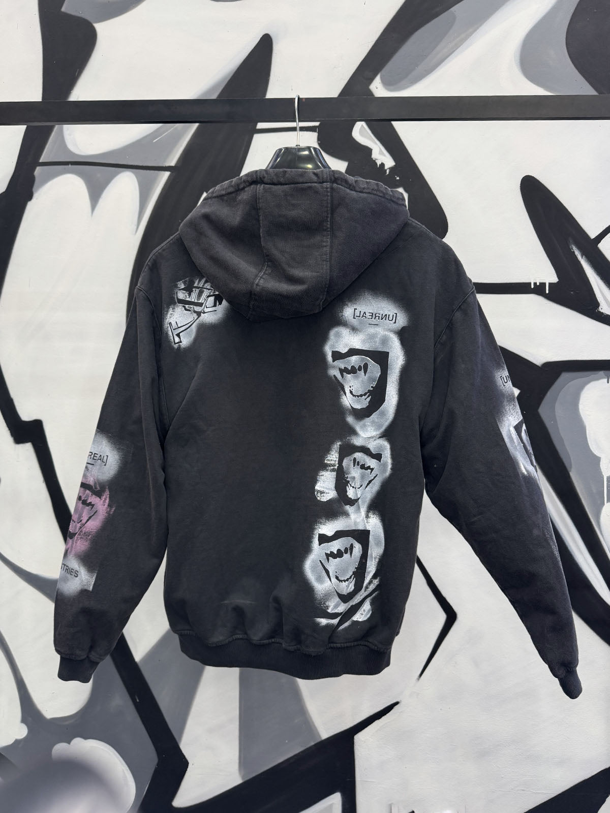 UNREAL Custom made Hoodie - Unique, 1/1 product with a durable painted finish on it.