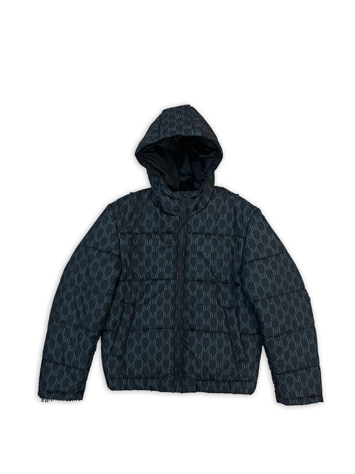 UNREAL Black U Print Puffer Jacket
