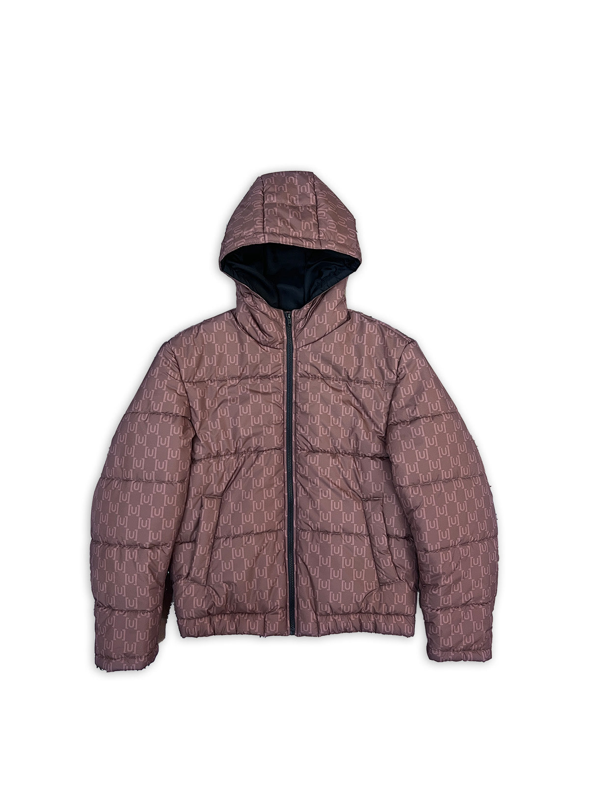 UNREAL Brown U Print Puffer Jacket – [UNREAL] Industries