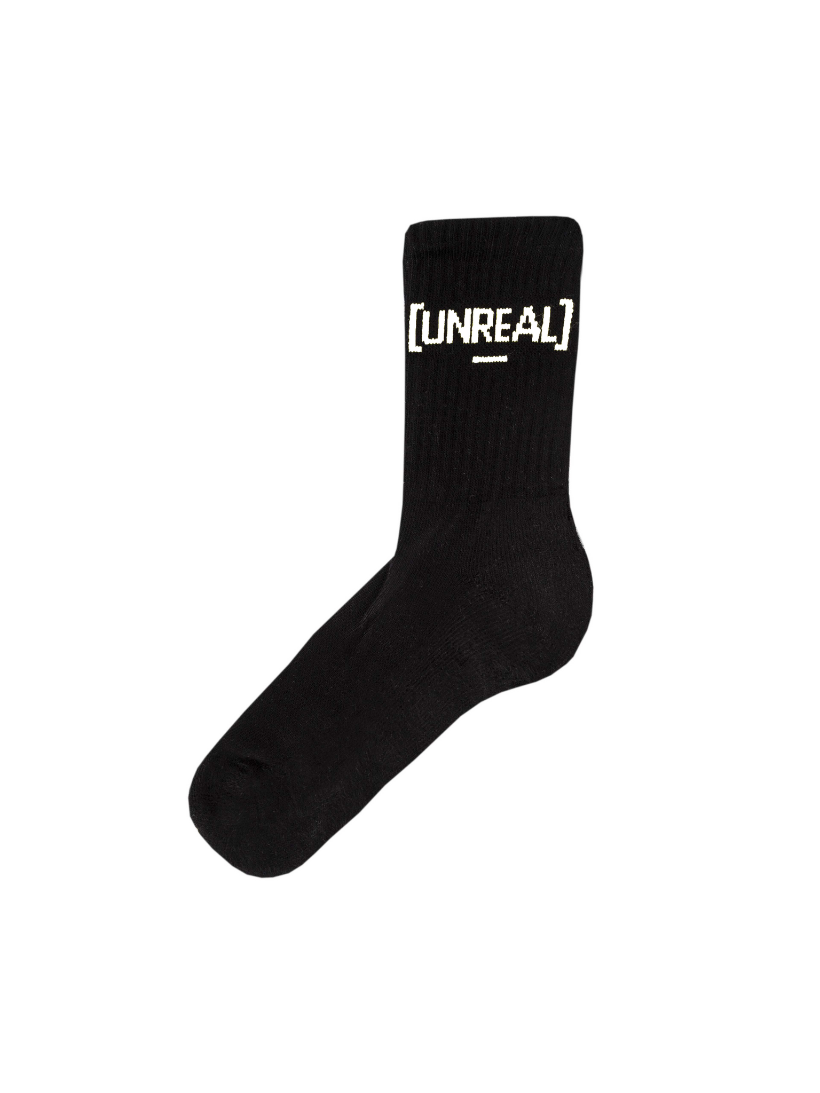 UNREAL - Black/White logo Socks - [UNREAL] Industries