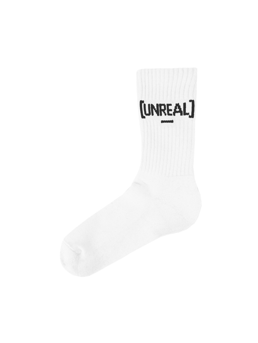 UNREAL - White/Black logo Socks - [UNREAL] Industries