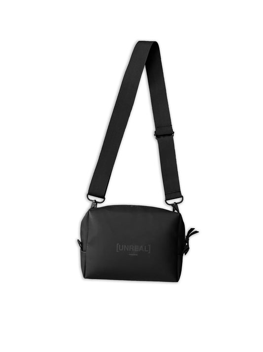 UNREAL Crossbody Bag Black - Printed Logo - Minimalistic Streetwear