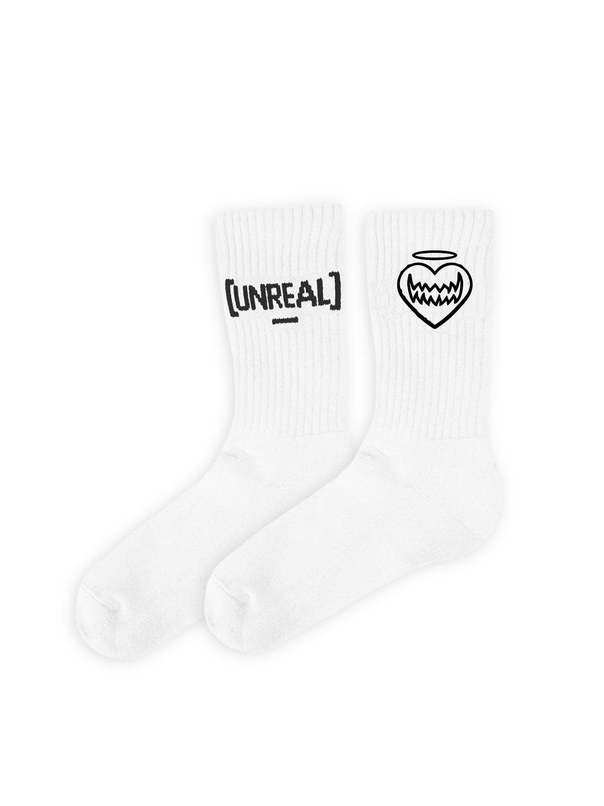 UNREAL - White/Black Bullyproof logo Socks