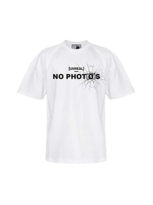 UNREAL - No photos printed design T-shirt both back and front - oversized fit 