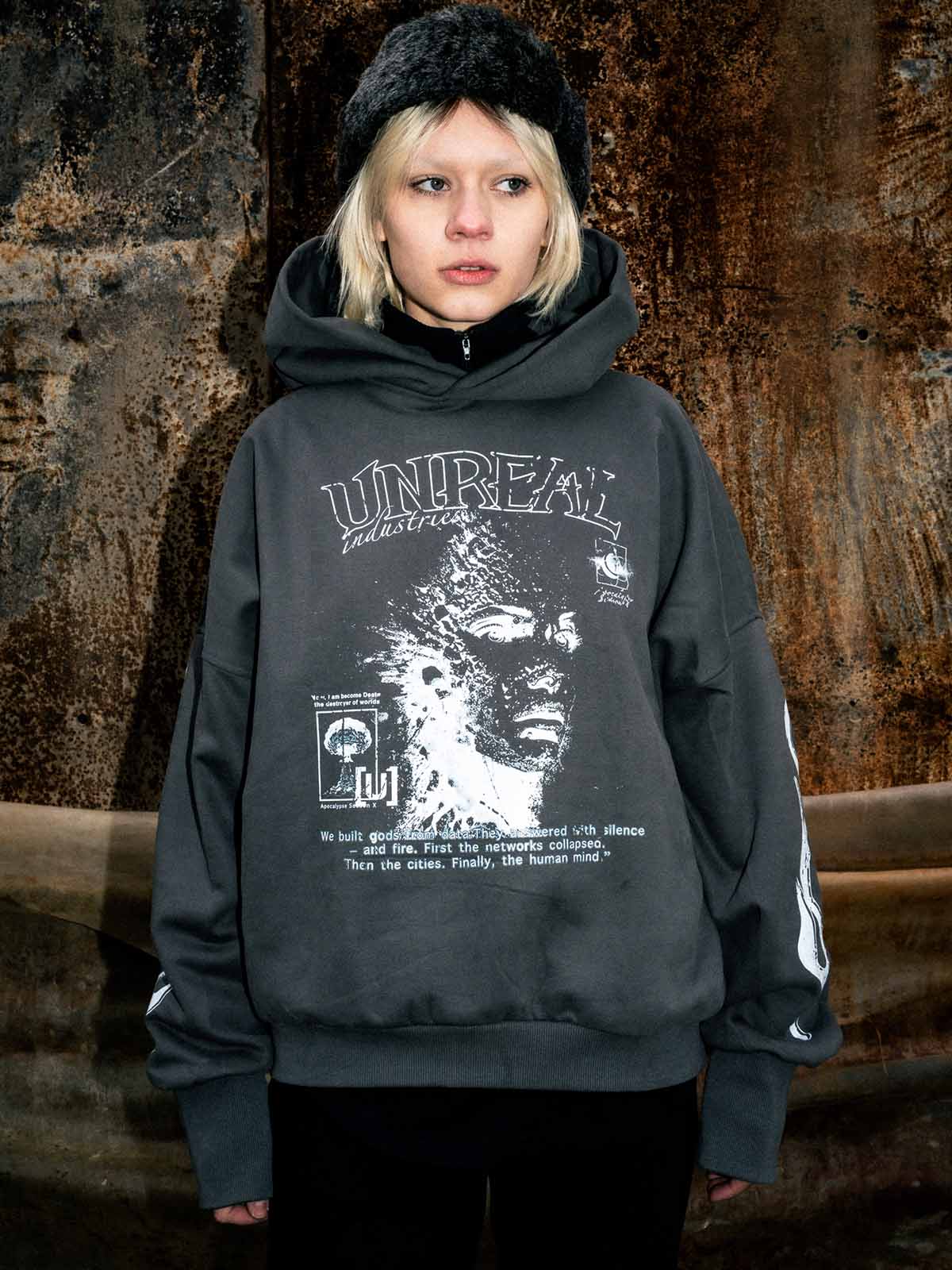 UNREAL Apocalypse Hoodie Washed – [UNREAL] Industries
