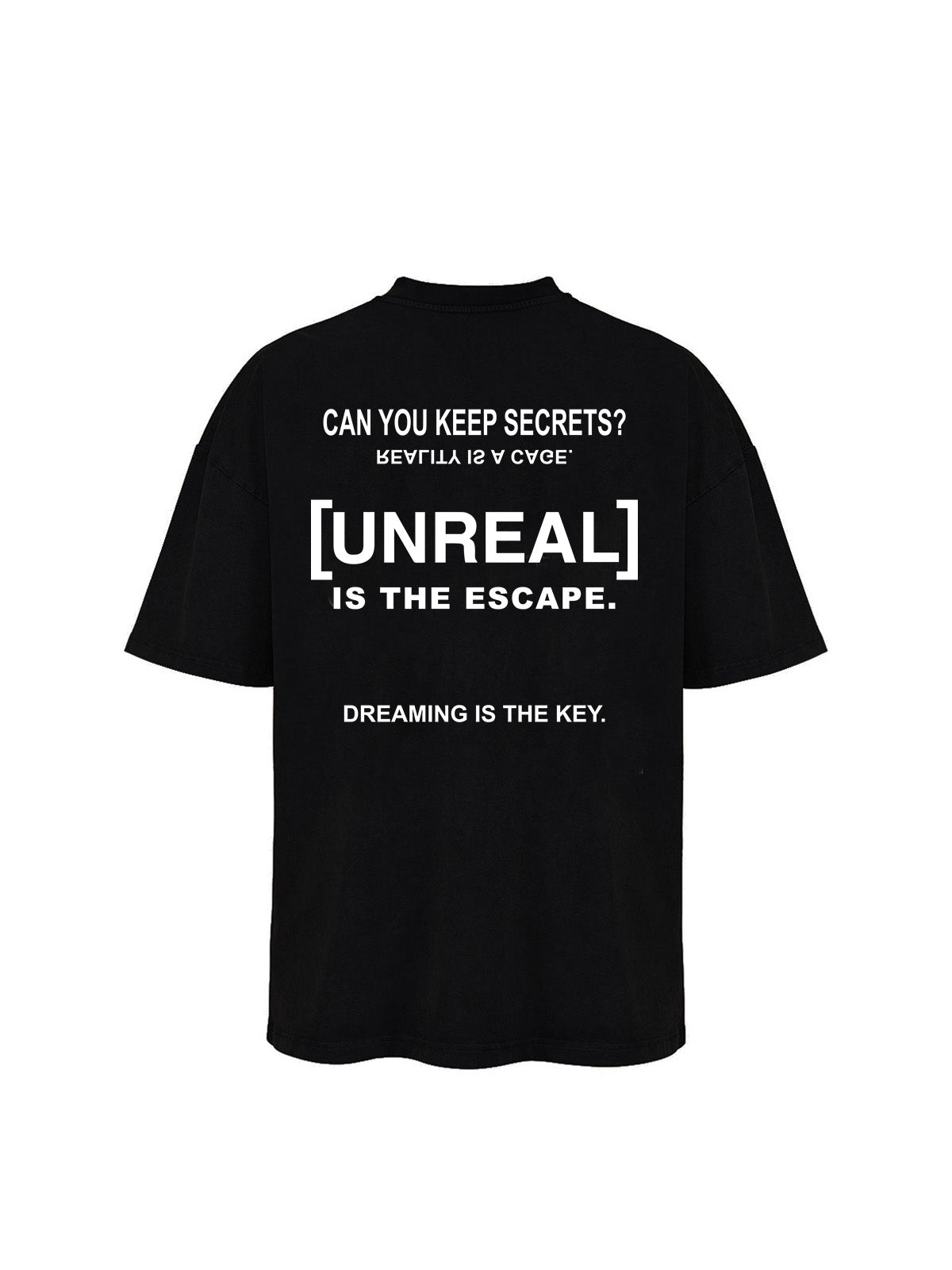UNREAL Can you keep secrets Tee Black - [UNREAL] Industries