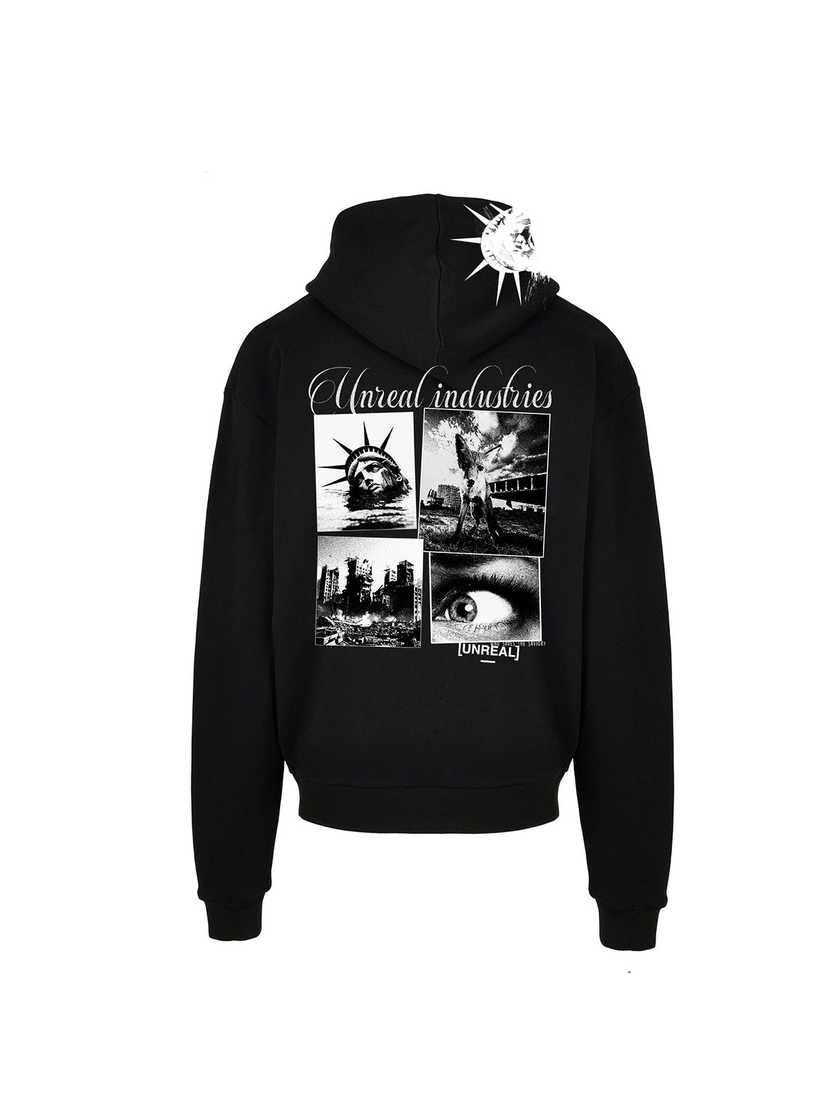 UNREAL Silent Cities Hoodie Jet Black - [UNREAL] Industries