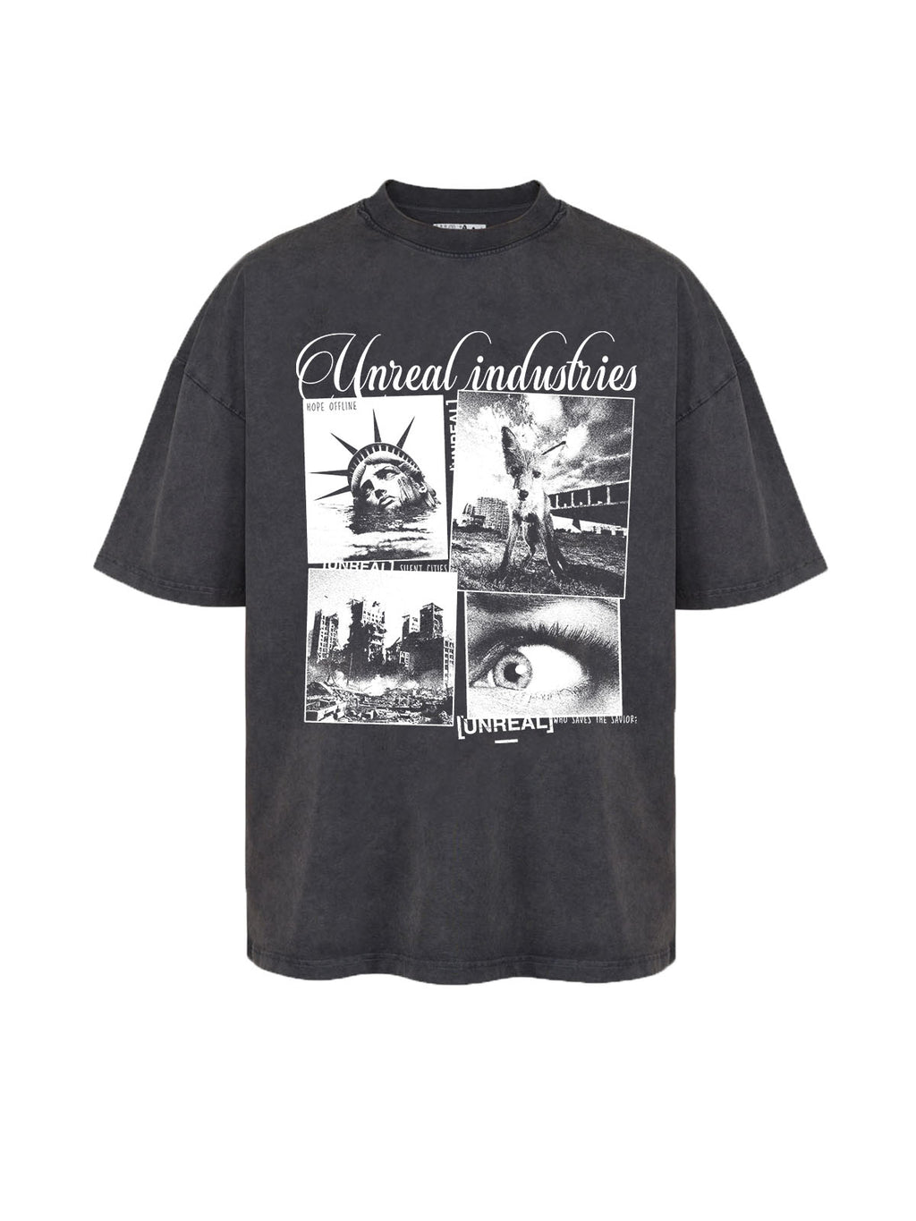 UNREAL Silent Cities Tee Washed - [UNREAL] Industries