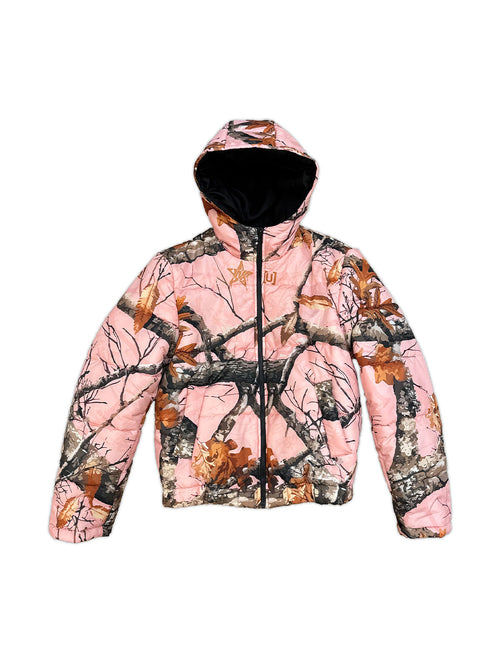 UNREAL Pink Realtree Print Puffer Jacket