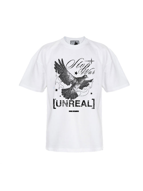 UNREAL Stop War Tee White - [UNREAL] Industries
