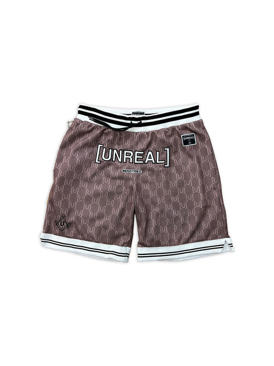 UNREAL Team shorts U Pattern Dark Mocha