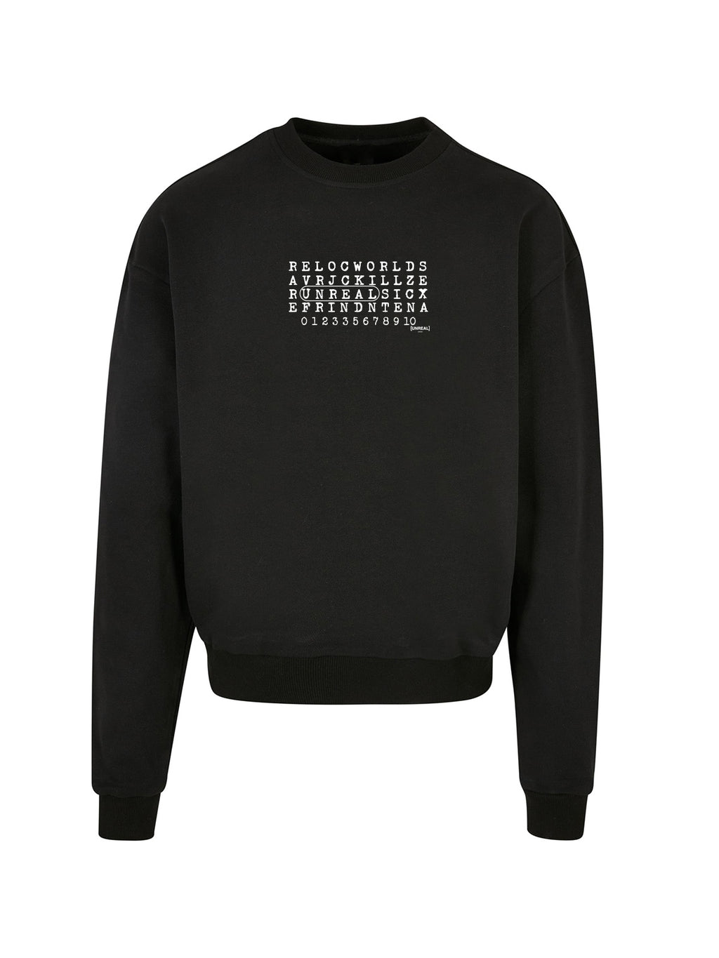 UNREAL Error World Boxy Crewneck Black - [UNREAL] Industries