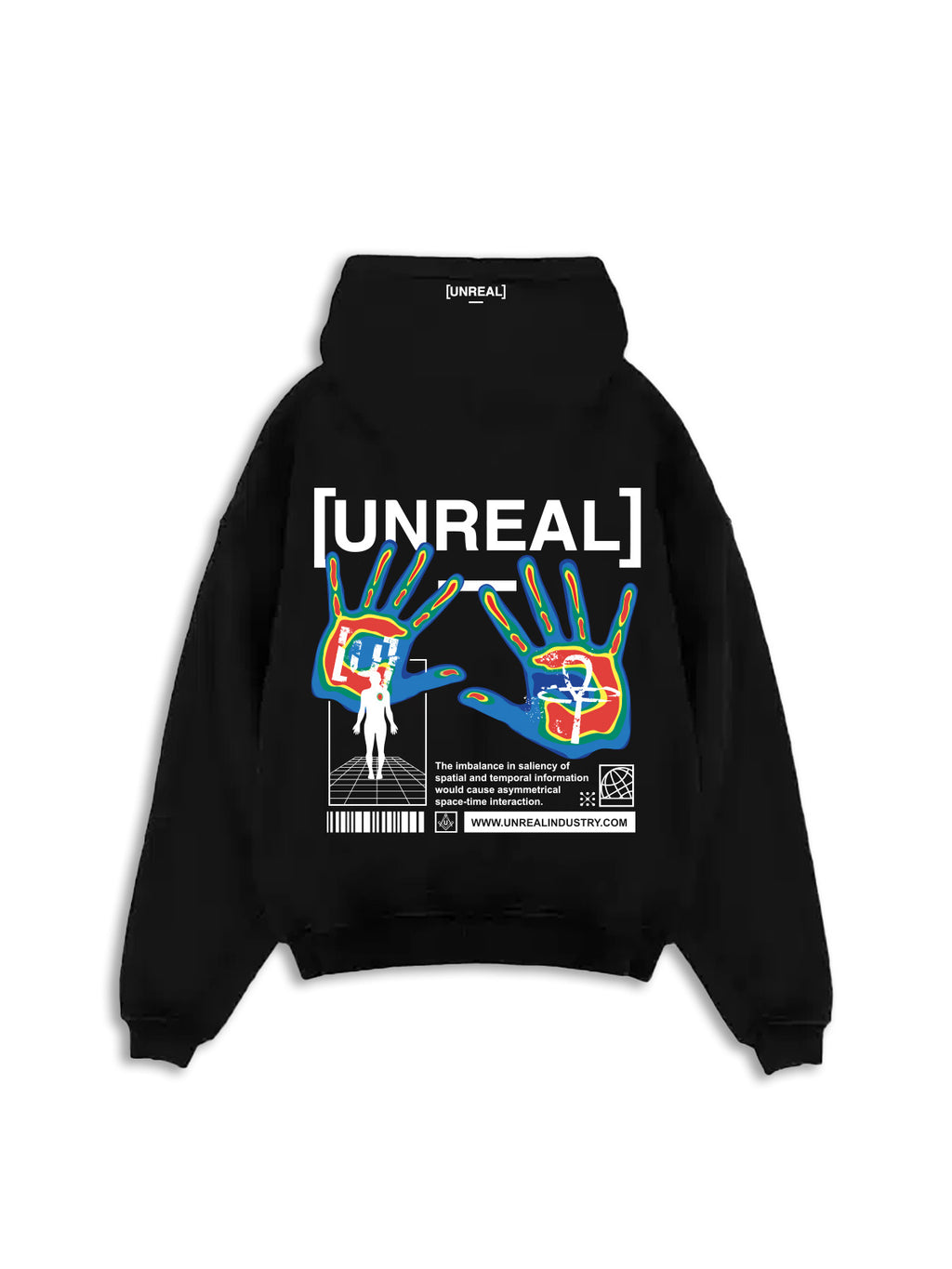 UNREAL VISION Hoodie Jet Black - [UNREAL] Industries