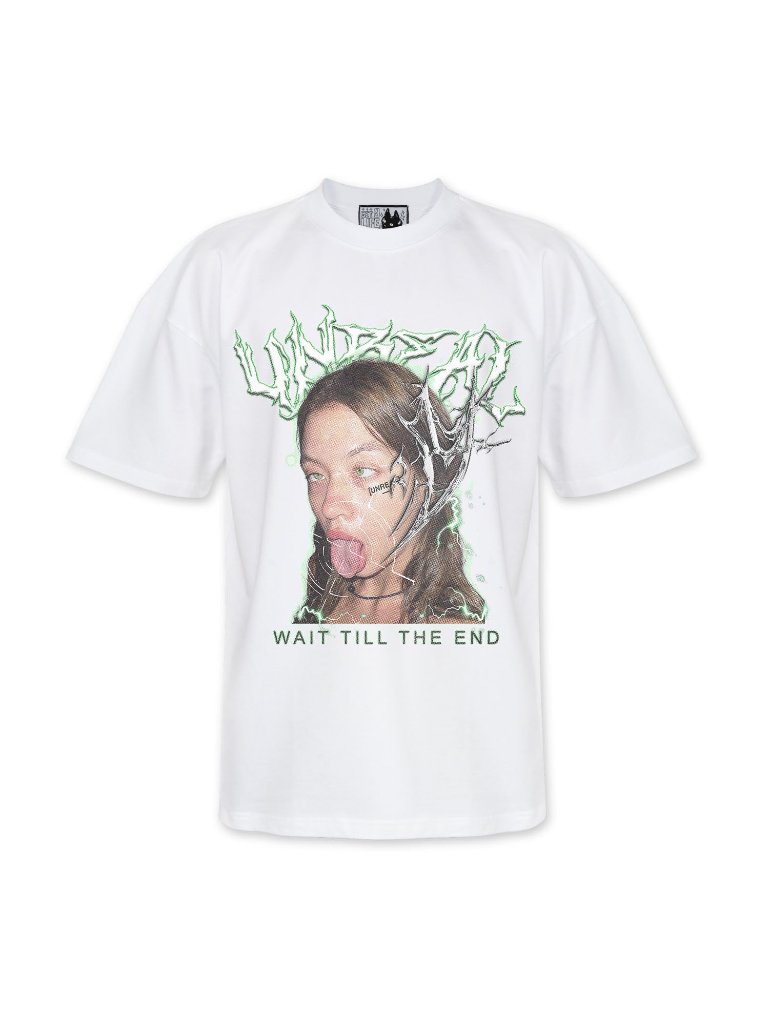 UNREAL Cute Face Tee - White heavy cotton tee made in Portugal - [UNREAL]industries Streetwear